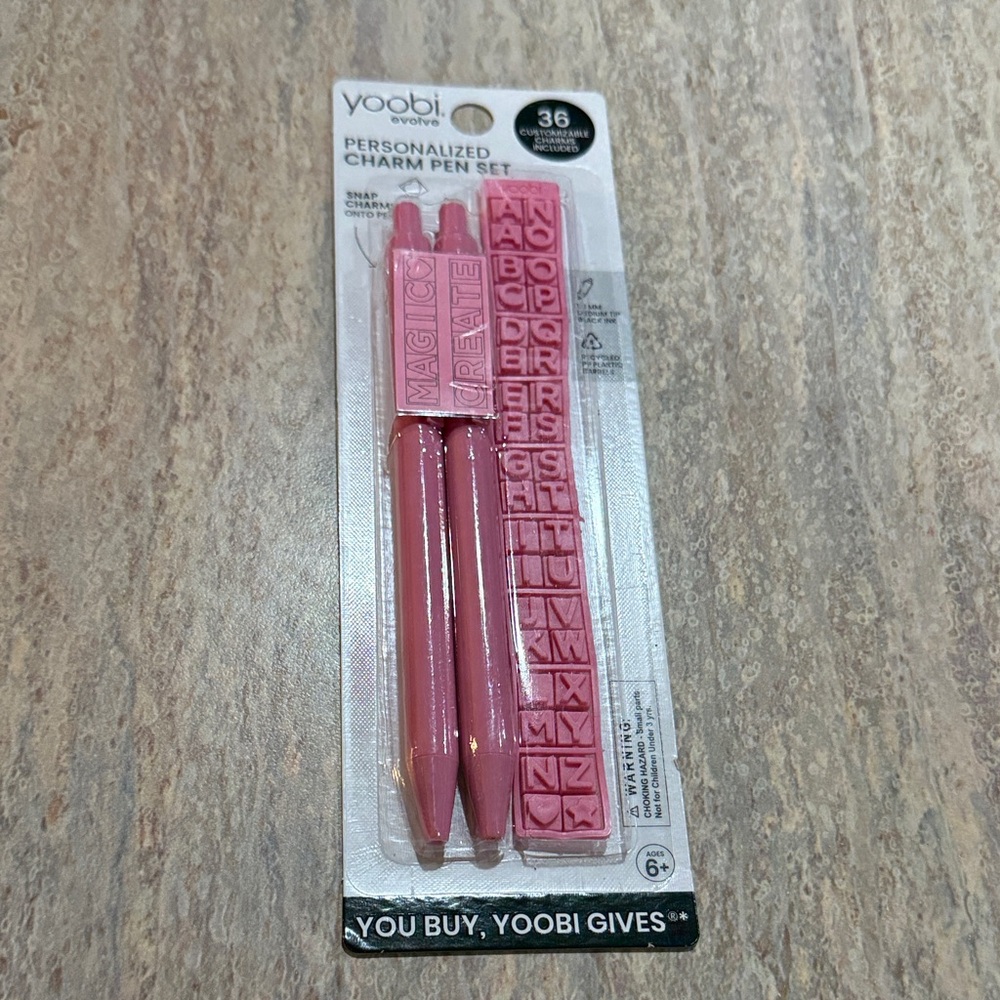 Yoobi Pink Charm Pen Set